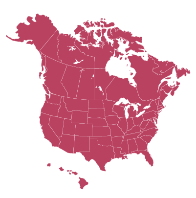 Map of the US and Canada