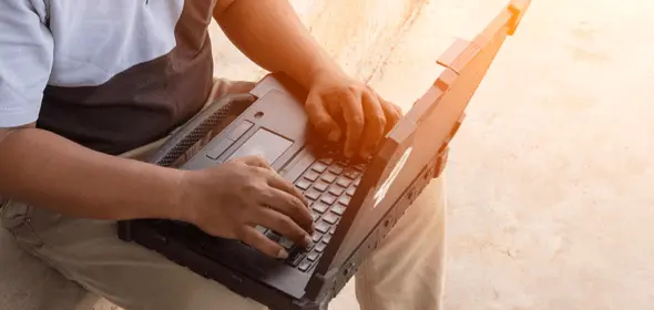 A man working on a laptop